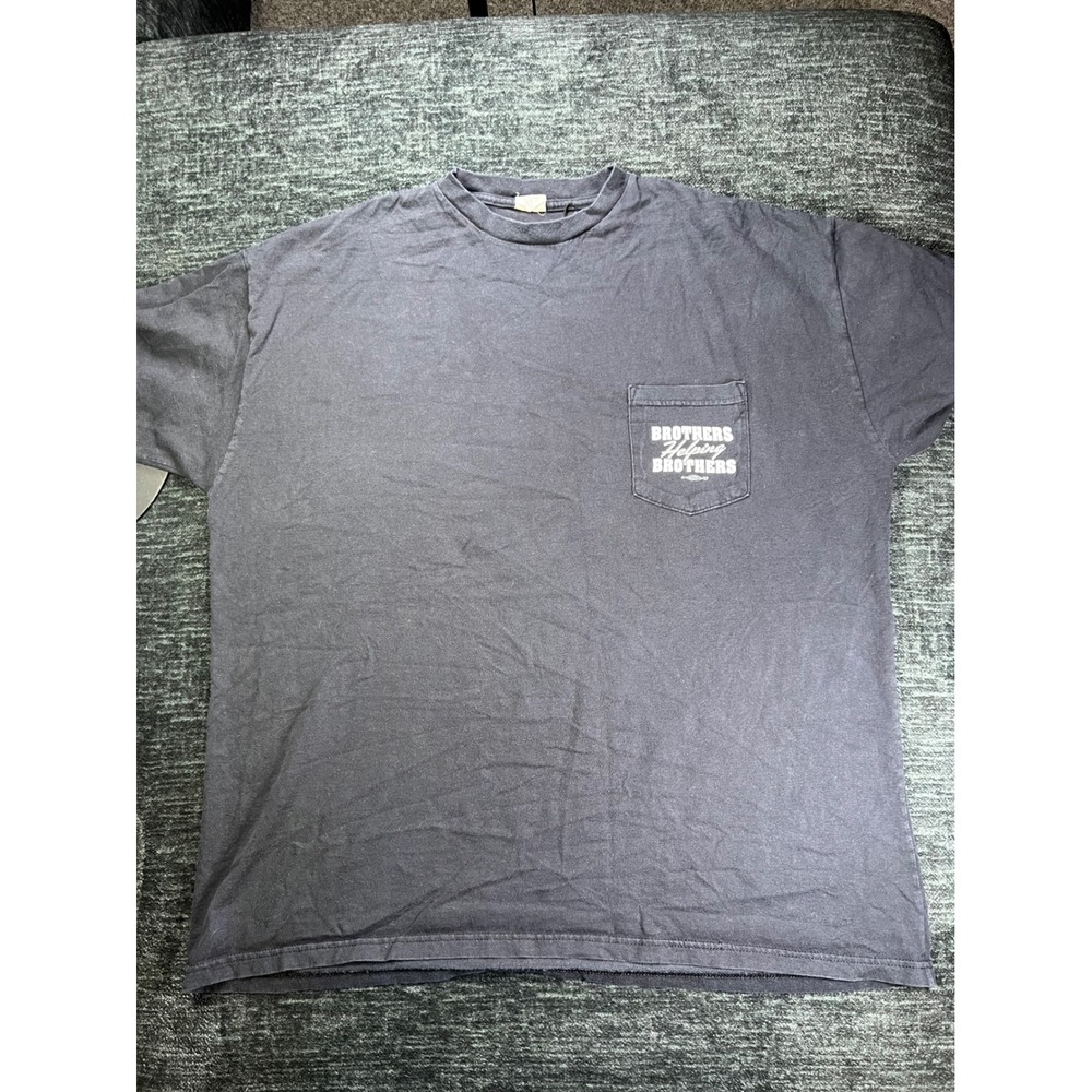 Union Line Pocket T-Shirt Men 3XL Black Brothers Helping Brothers Union Made USA